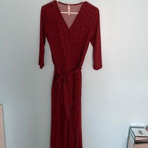 Red black dots  jumpsuit